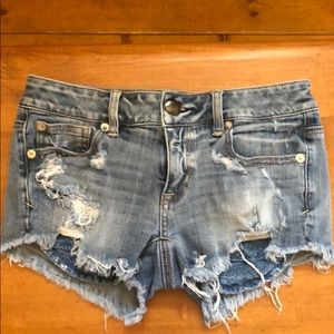 American eagle low rise jean shorts